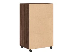 Armario con ruedas de roble marrón 55x40x91 cm madera de ingeniería
