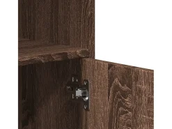 Armario con ruedas de roble marrón 55x40x91 cm madera de ingeniería