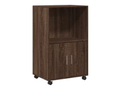 Armario con ruedas de roble marrón 55x40x91 cm madera de ingeniería