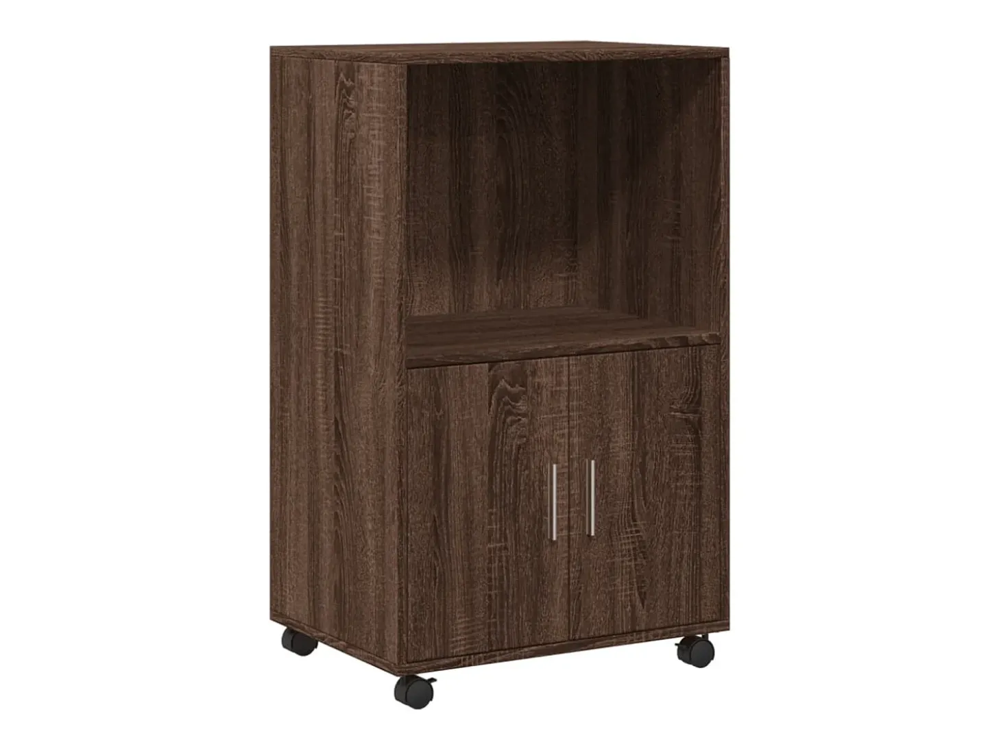 Armario con ruedas de roble marrón 55x40x91 cm madera de ingeniería