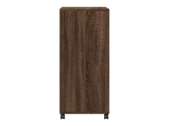 Armario con ruedas de roble marrón 55x40x91 cm madera de ingeniería