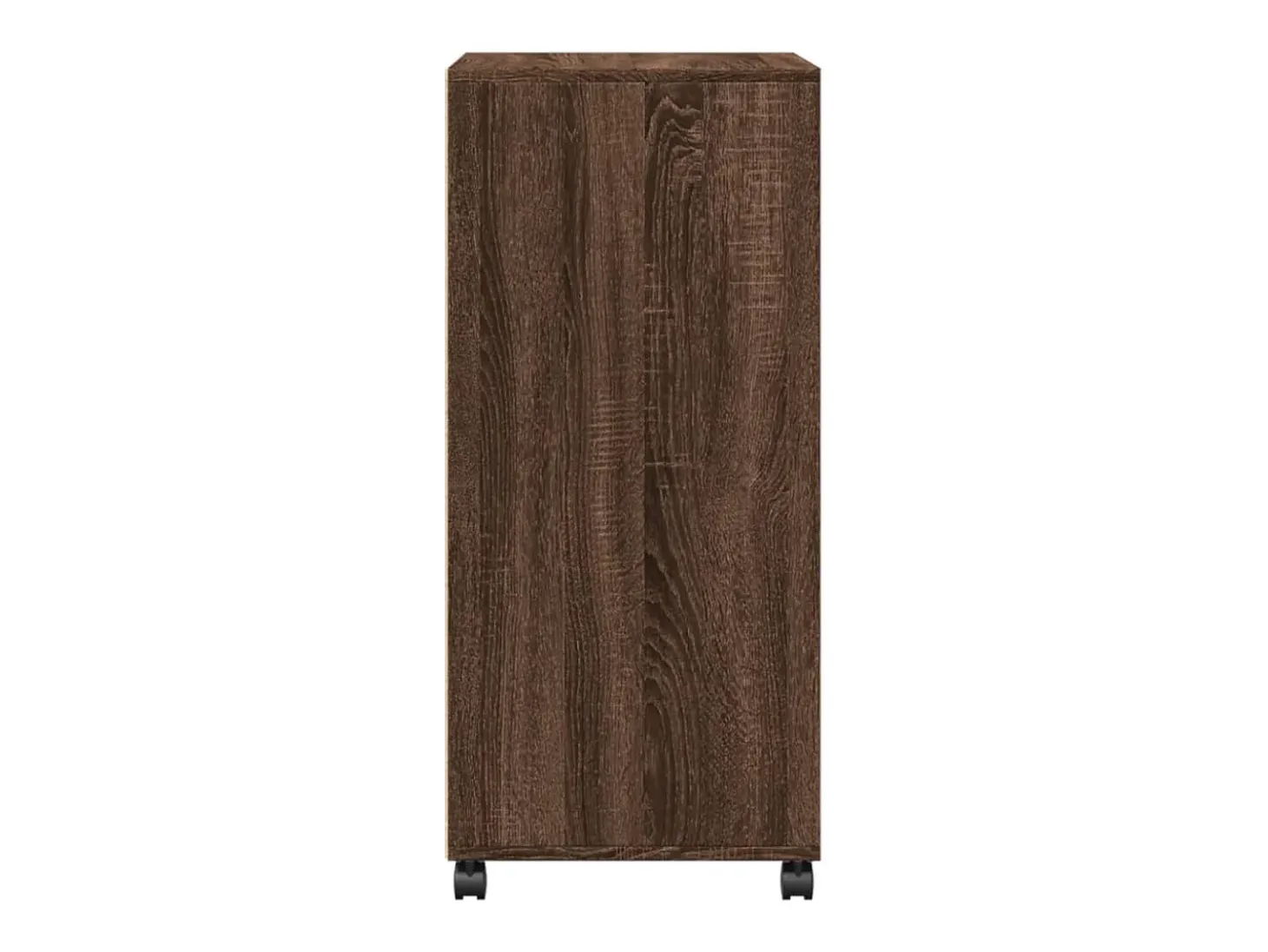 Armario con ruedas de roble marrón 55x40x91 cm madera de ingeniería