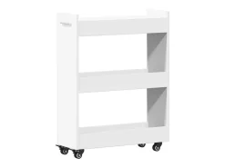 Armario con ruedas madera de ingeniería blanco 60x22x79 cm