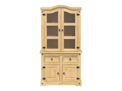 Armario con vitrina Corona madera maciza pino 100x48,5x179 cm