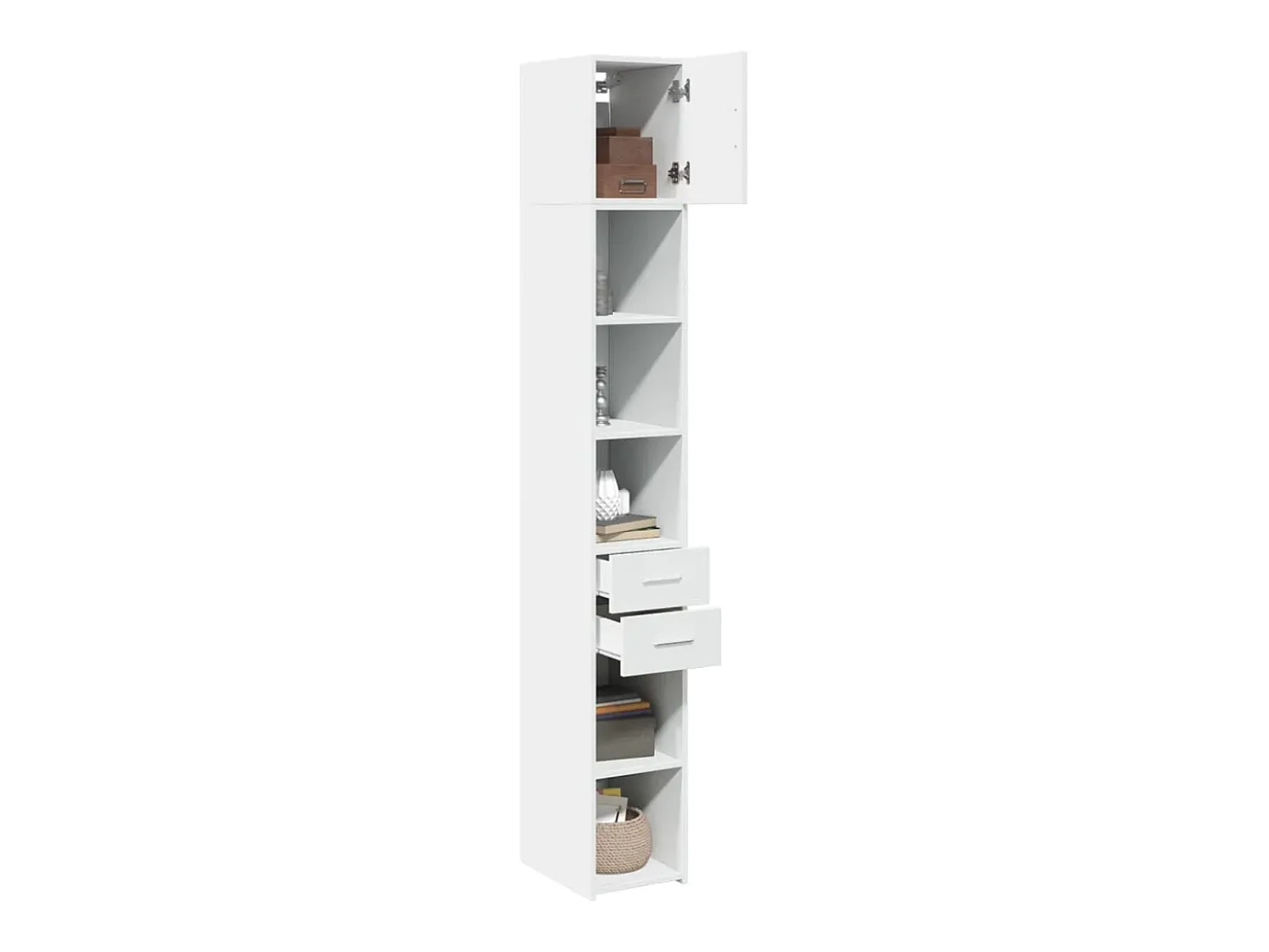 Armario de almacenaje blanco Slim 30x42,5x225 cm