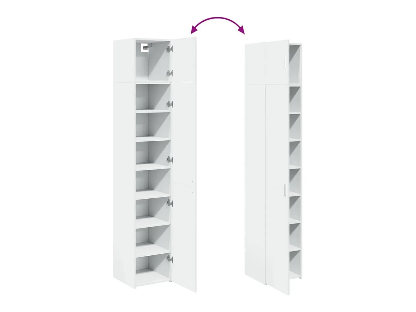 Armario de almacenaje blanco Slim 40x42,5x225 cm