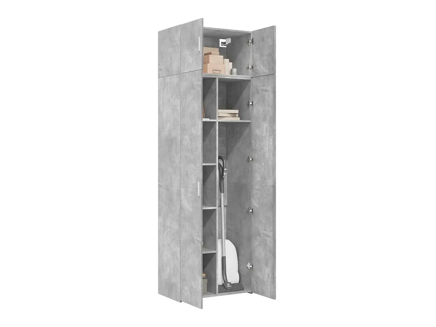 Armario de almacenaje gris hormigón 70x42,5x225cm madera de ingeniería