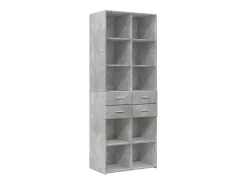 Armario de almacenaje gris hormigón 70x42,5x225cm madera de ingeniería