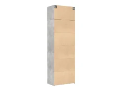 Armario de almacenaje gris hormigón 70x42,5x225cm madera de ingeniería