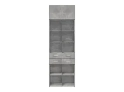 Armario de almacenaje gris hormigón 70x42,5x225cm madera de ingeniería
