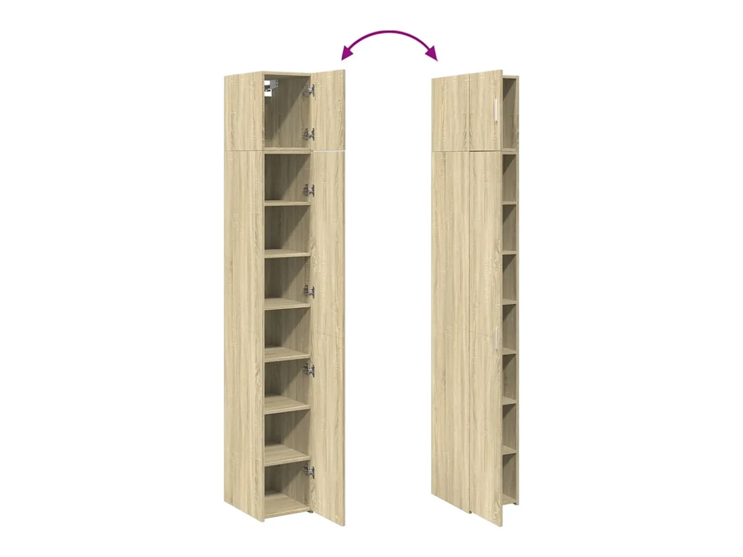 Armario de almacenaje Slim roble Sonoma 30x42,5x225 cm