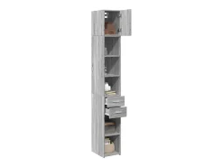 Armario de almacenaje Slim Sonoma gris 30x42,5x225 cm