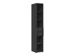 Armario de almacenaje Slim negro 30x42,5x225cm madera de ingeniería