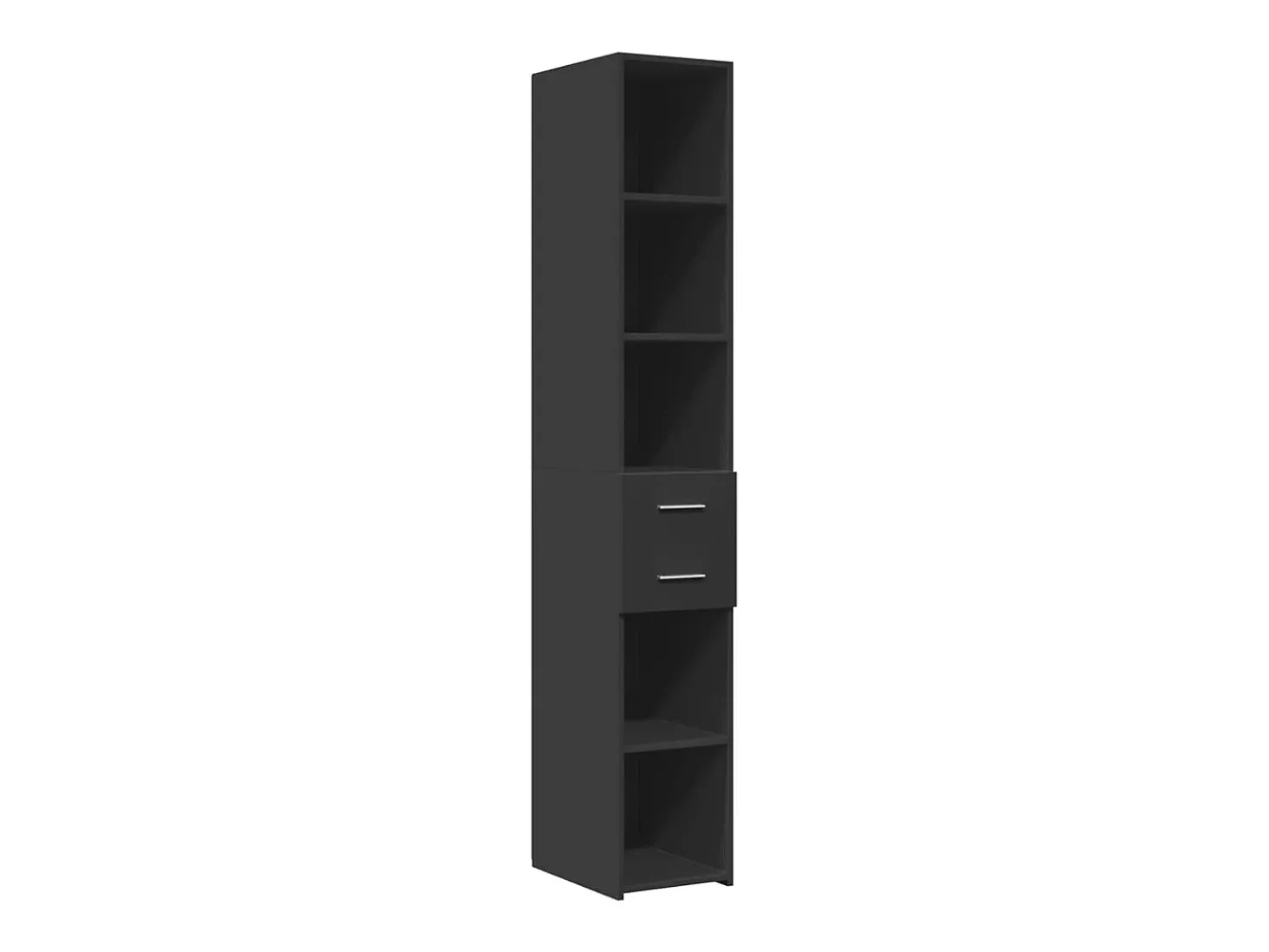 Armario de almacenaje Slim negro 30x42,5x225cm madera de ingeniería