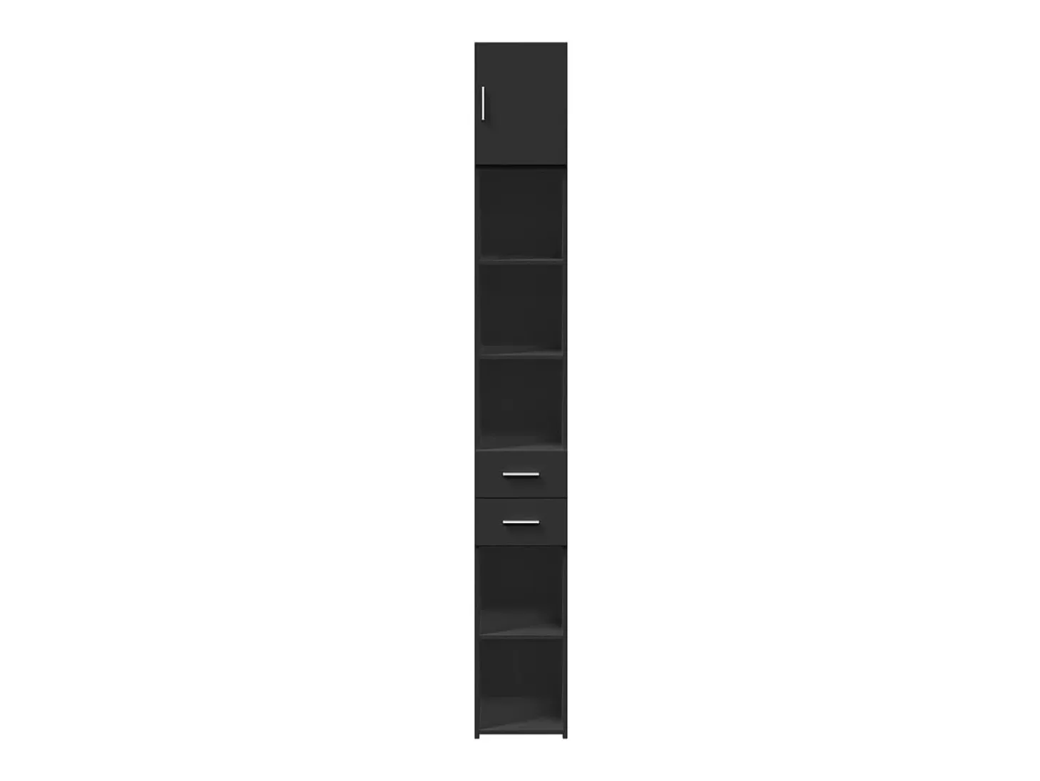Armario de almacenaje Slim negro 30x42,5x225cm madera de ingeniería