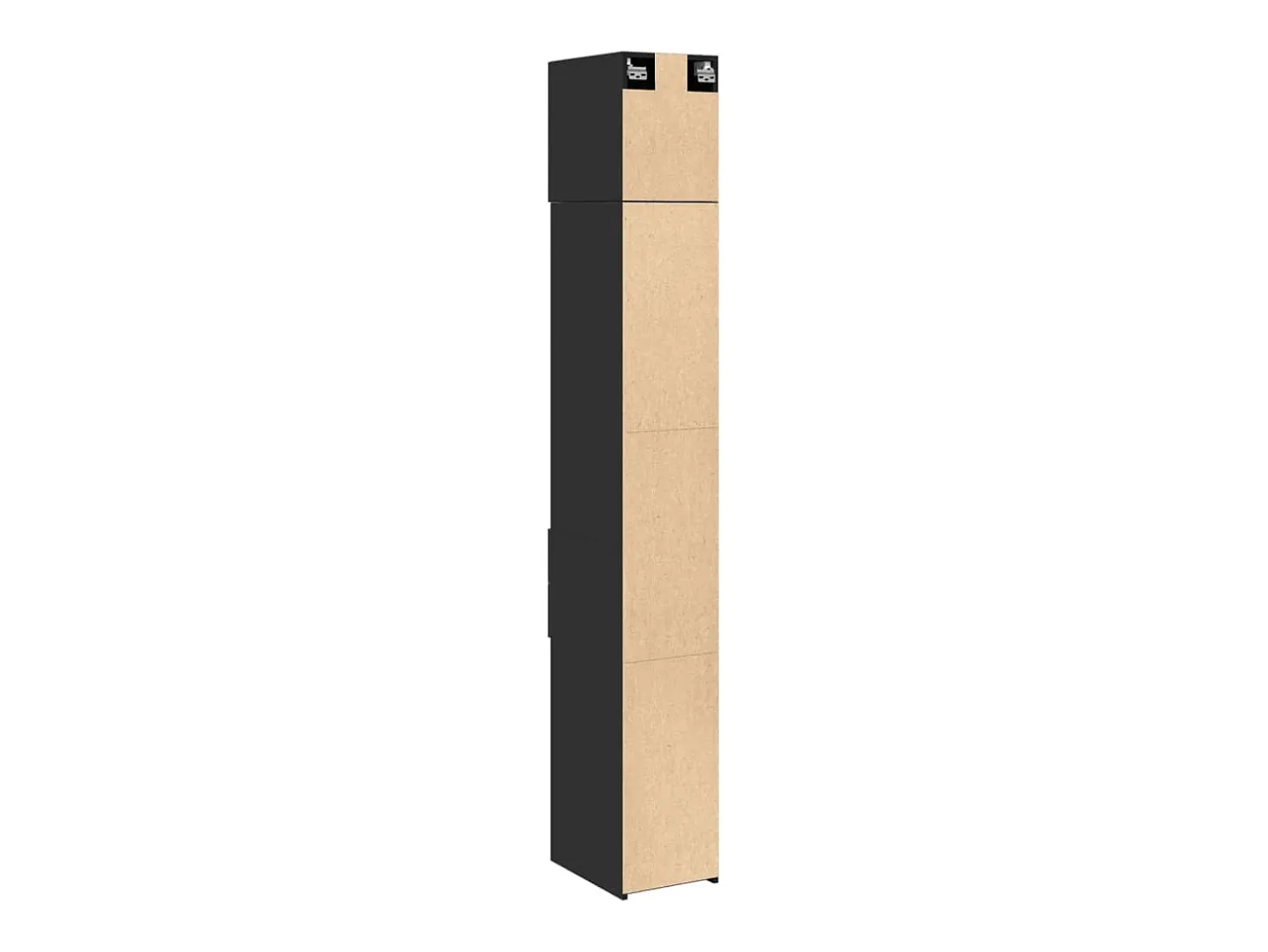 Armario de almacenaje Slim negro 30x42,5x225cm madera de ingeniería
