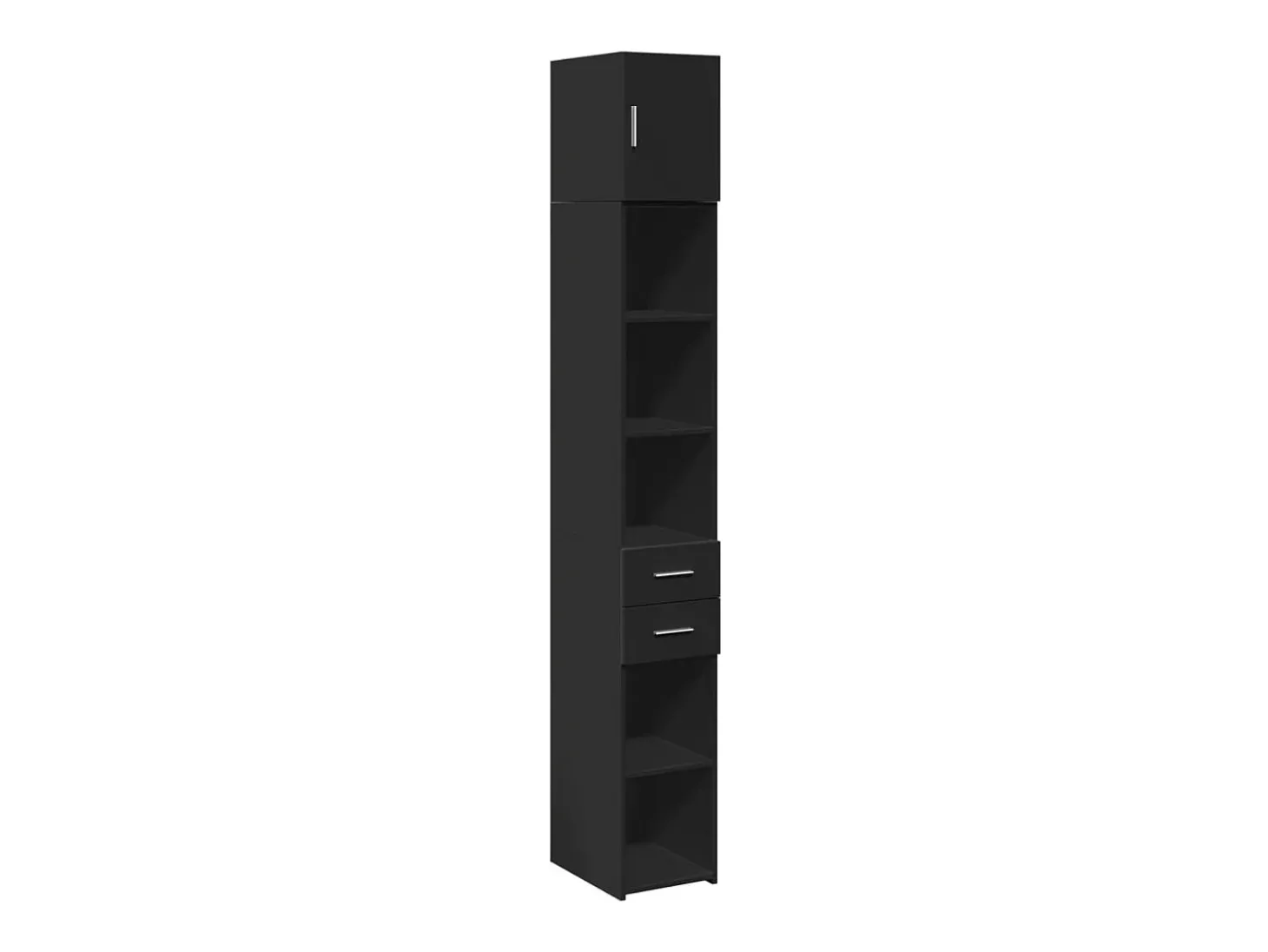 Armario de almacenaje Slim negro 30x42,5x225cm madera de ingeniería