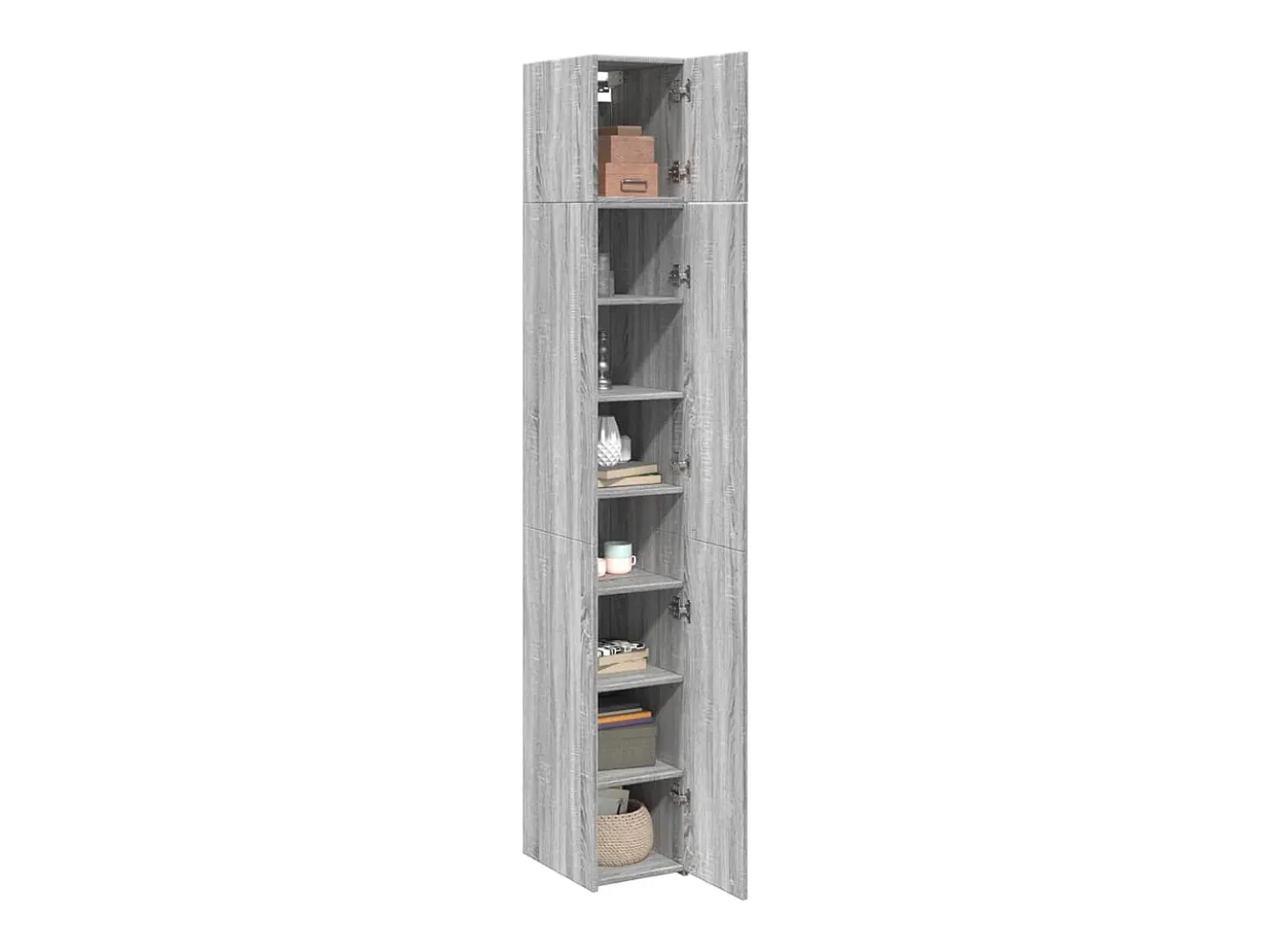 Armario de almacenaje Slim Sonoma gris 30x42,5x225 cm