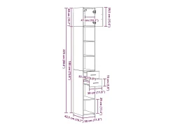 Armario de almacenamiento con cajón 2 pcs Roble artesanal