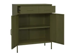 Armario de almacenamiento acero verde oliva 80x35x101,5 cm ES138235