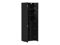 Armario de almacenamiento de roble negro 70x42,5x225 cm Madera de ingeniería