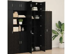 Armario de almacenamiento de roble negro 70x42,5x225 cm Madera de ingeniería