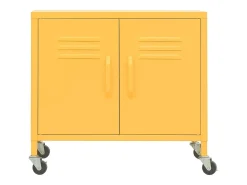 Armario de almacenamiento acero amarillo mostaza 60x35x56 cm ES809220