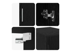Armario de almacenamiento 3 pcs Roble Negro 30 x 42,5 x 225 cm