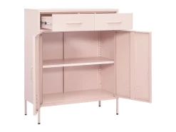 Armario de almacenamiento acero rosa 80x35x101,5 cm ES846188