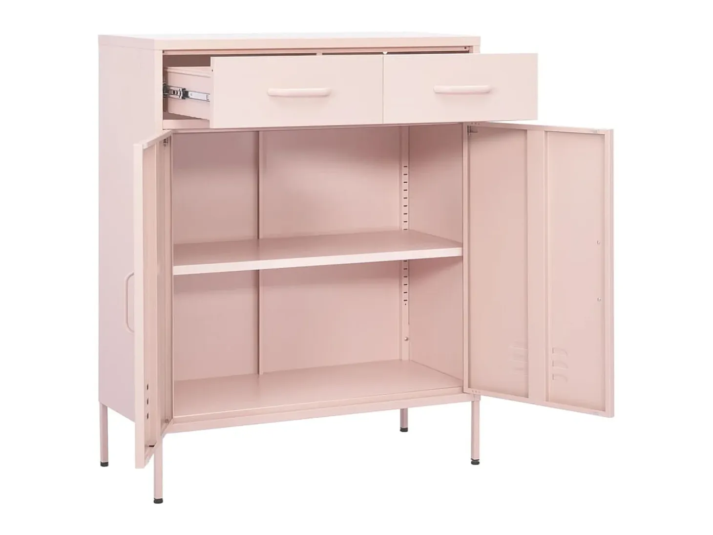 Armario de almacenamiento acero rosa 80x35x101,5 cm ES846188