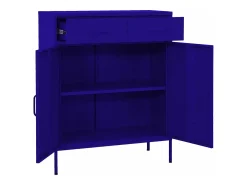 Armario de almacenamiento acero azul marino 80x35x101,5 cm ES483421