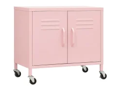 Armario de almacenamiento acero rosa 60x35x56cm ES625940