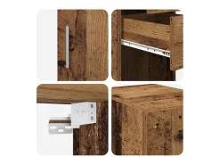 Armario de almacenamiento 2 pcs Madera vieja 30 x 42,5 x 225 cm
