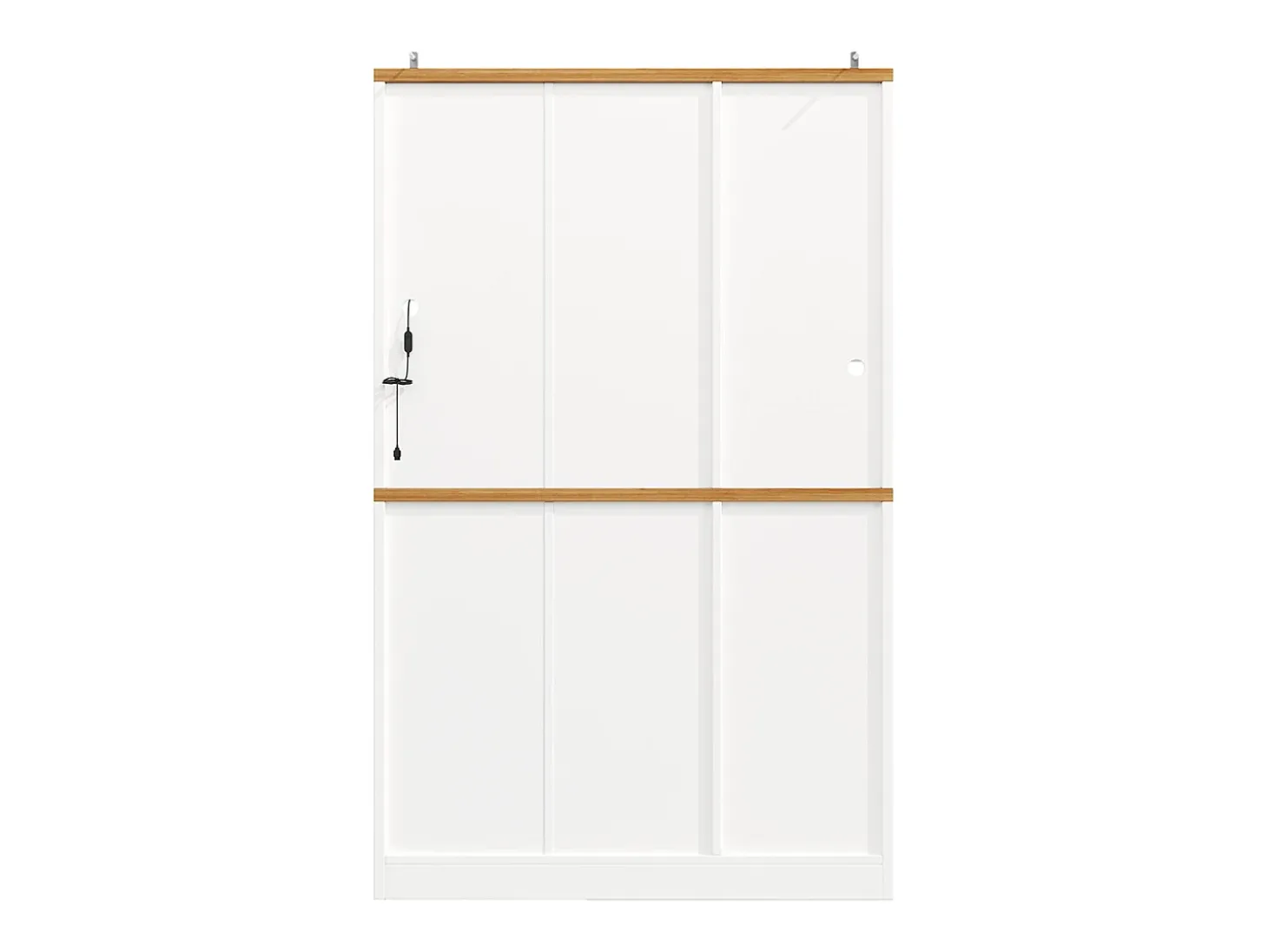 Armario de cocina, mueble alto/expositor con iluminación LED, 104x40x180 cm, blanco