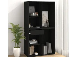 Armario de maquillaje madera contrachapada negro 80x40x75 cm