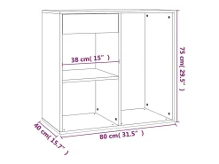 Armario de maquillaje madera contrachapada blanco 80x40x75 cm