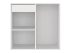 Armario de maquillaje madera contrachapada blanco 80x40x75 cm