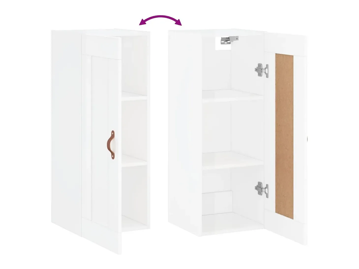 Armario de pared blanco brillo 34,5x34x90 cm madera de ingeniería