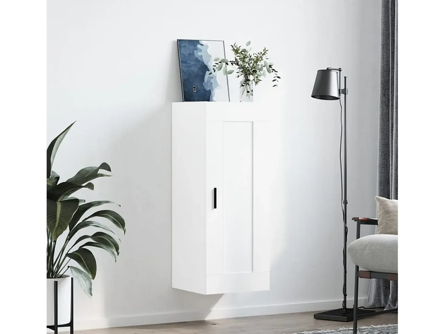 Armario de pared blanco 34,5x34x90 cm madera de ingeniería