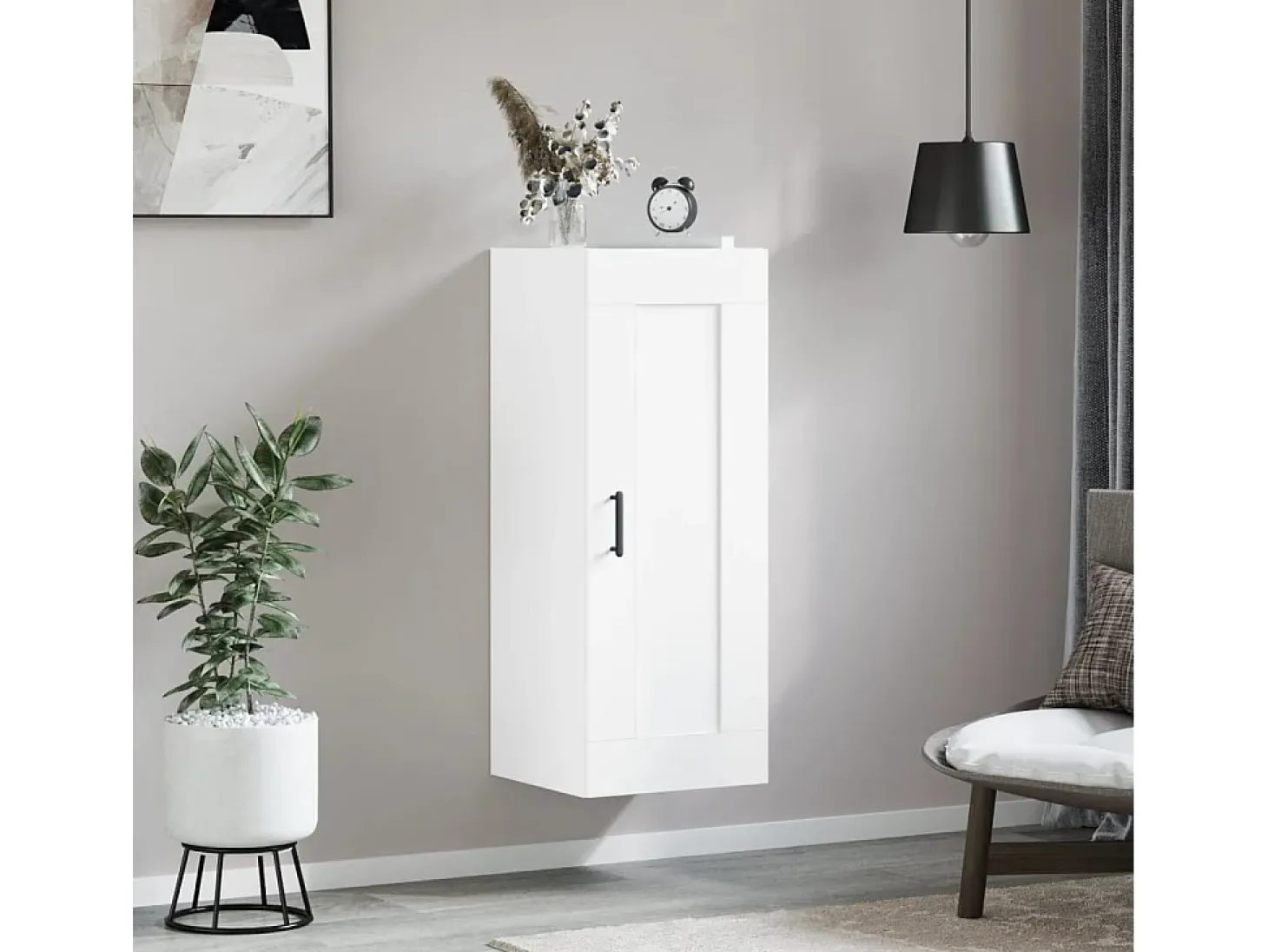 Armario de pared blanco 34,5x34x90 cm madera de ingeniería