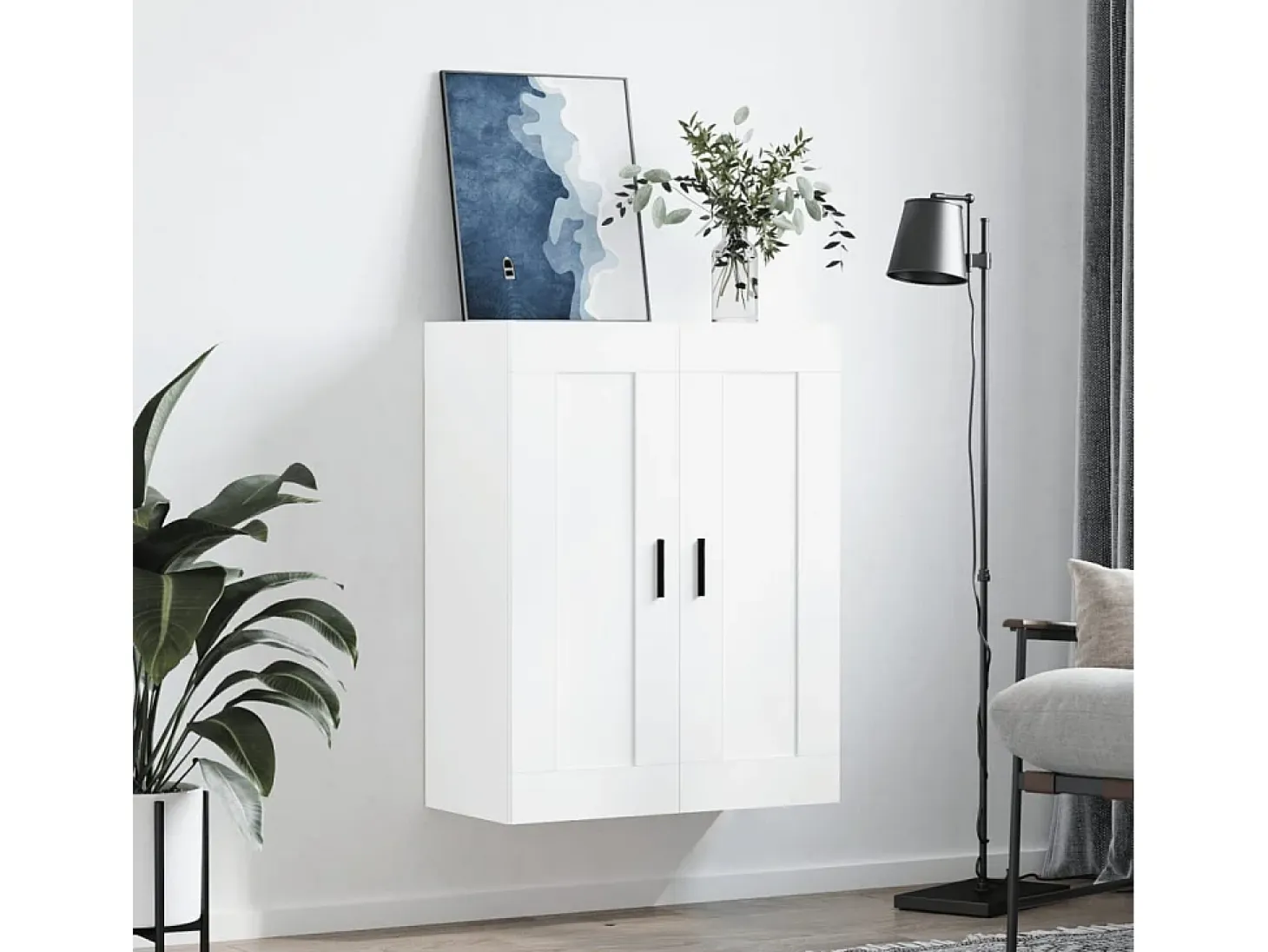 Armario de pared blanco 69,5x34x90 cm madera de ingeniería