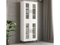Armario de pared colgante blanco 69,5x34x90 cm