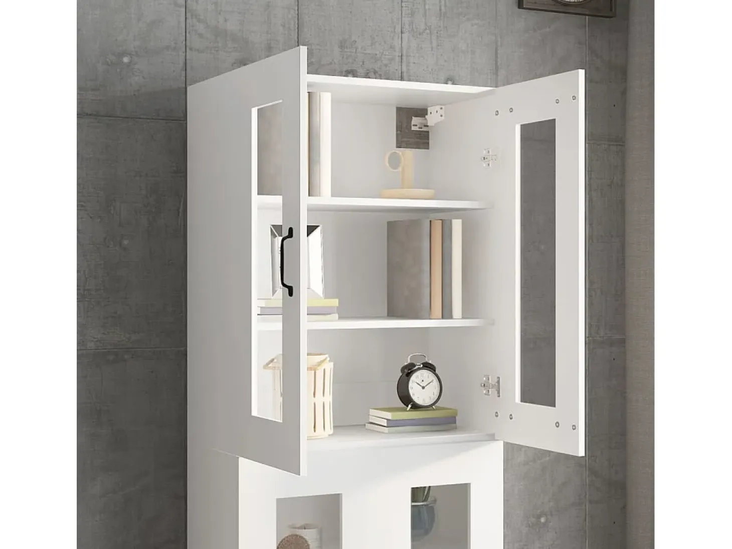 Armario de pared colgante blanco 69,5x34x90 cm