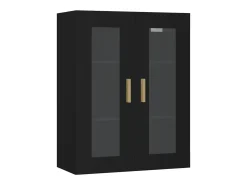 Armario de pared colgante negro 69,5x34x90 cm