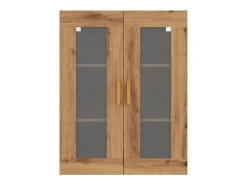 Armario de pared colgante de roble hecho a mano 69,5x34x90 cm
