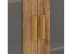 Armario de pared colgante de roble hecho a mano 69,5x34x90 cm