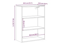 Armario de pared colgante madera vieja 69,5x32,5x90 cm