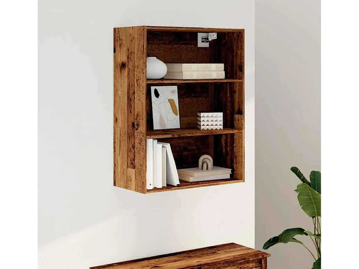 Armario de pared colgante madera vieja 69,5x32,5x90 cm