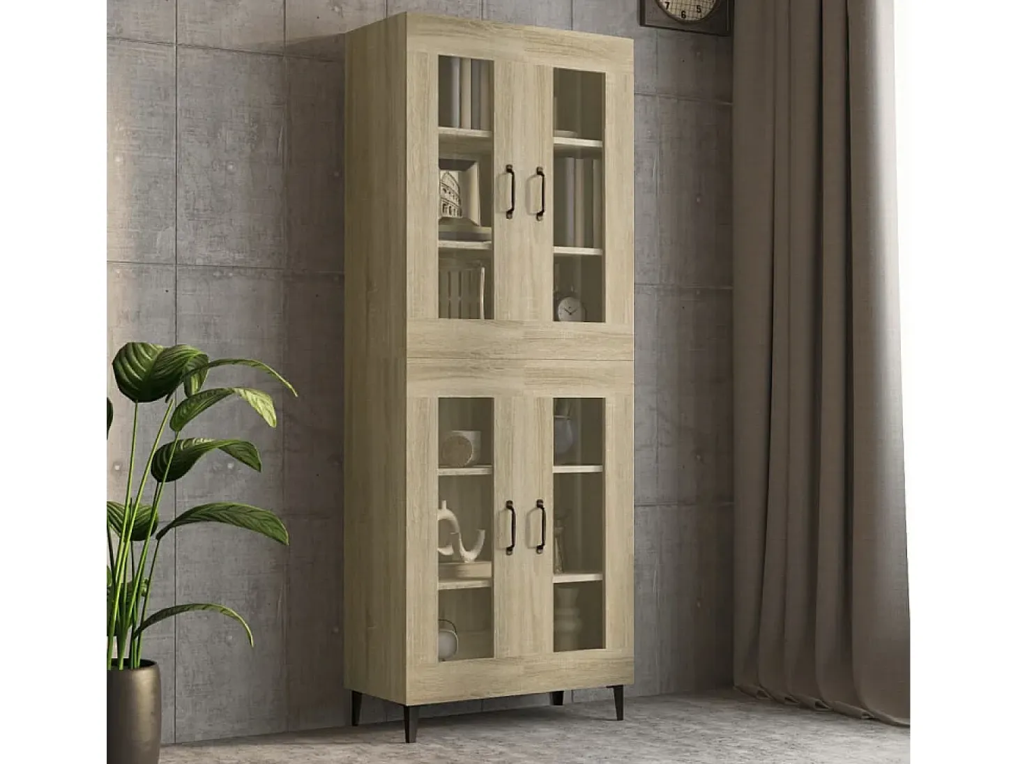 Armario de pared colgante de roble Sonoma 69,5x34x90 cm