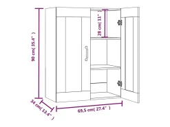 Armario de pared colgante de roble Sonoma 69,5x34x90 cm